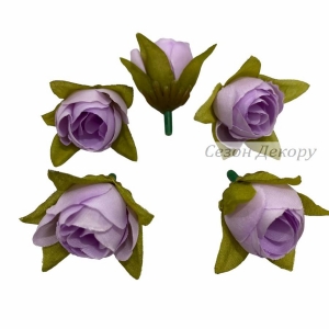 Троянди 2.5 см (бутони) DK, св.фіолетові УПАКОВКА -(20 шт.)