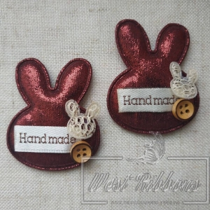 Аплікація "Зайчик Hand made", бордовий