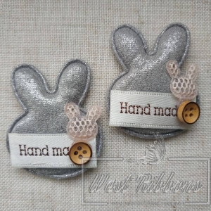 Аплікація "Зайчик Hand made", срібло