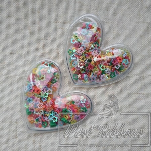 Аплікація "Серце - силікон", зірочки Мікс (порожні)