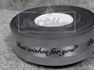 Репс 2.5 см "Best wishes for you", серый