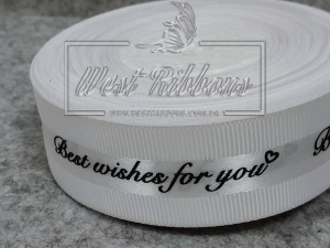 Репс 2.5 см "Best wishes for you", білий