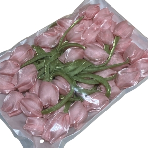 Тюльпани з органзи 4х3.5 см, персикові (10 шт.)