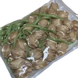 Тюльпани з органзи 4х3.5 см, золотисті  (10 шт.)