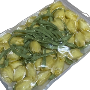 Тюльпани з органзи 4х3.5 см, жовті  (10 шт.)
