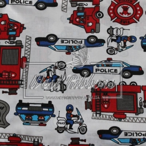 Ткань "Police" на белом
