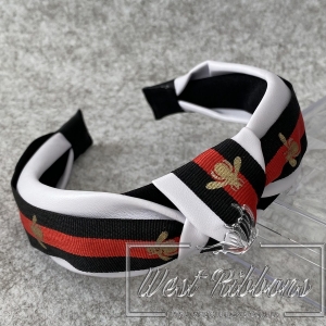 Обруч экокожа чалма Gucci 3 см, белый