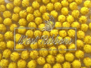 Помпоны с люрексом, желтые   УПАКОВКА (1000 шт.)