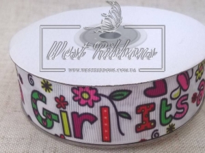 Репс 2.5 см Its a Girl на білому NEW
