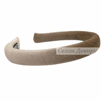 Обруч велюр-блиск 1.8 см, кавовий