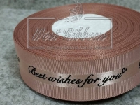 Репс 2.5 см "Best wishes for you", пудровий
