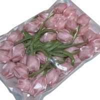 Тюльпани з органзи 4х3.5 см, персикові (10 шт.)