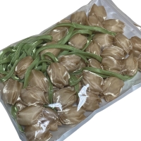 Тюльпани з органзи 4х3.5 см, золотисті  (10 шт.)