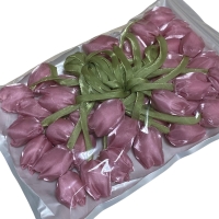 Тюльпани з органзи 4х3.5 см, пудрові  (10 шт.)