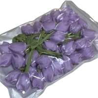 Тюльпани з органзи 4х3.5 см, бузкові  (10 шт.)