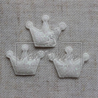 Аплікація "Коронка - клітина", біла (міні) -10 шт.