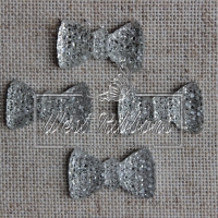 Серідинка бантик пупер 1 см, срібло (міні)-20 шт