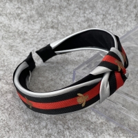 Обруч екокожу чалма Gucci 3 см, сріблястий