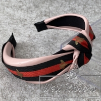 Обруч екокожу чалма Gucci 3 см, рожевий