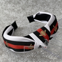 Обруч екошкіра чалма Gucci 3 см, білий