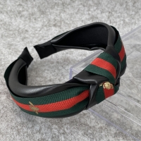 Обруч екошкіра чалма Gucci 3 см, чорний зелена стрічка