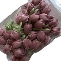 Тюльпани з органзи 4х3.5 см, темно-пудрові (коричневі)  (10 шт.)