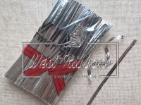 Дротяні завязки 10 см Twist tie, срібло (короткі)