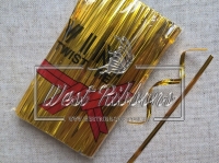 Дротяні завязки 10 см Twist tie, золото (короткі)