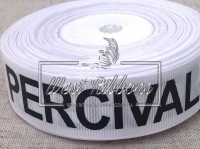 Репс 2.5 см напис ELOT&PERCIVAL, на білому